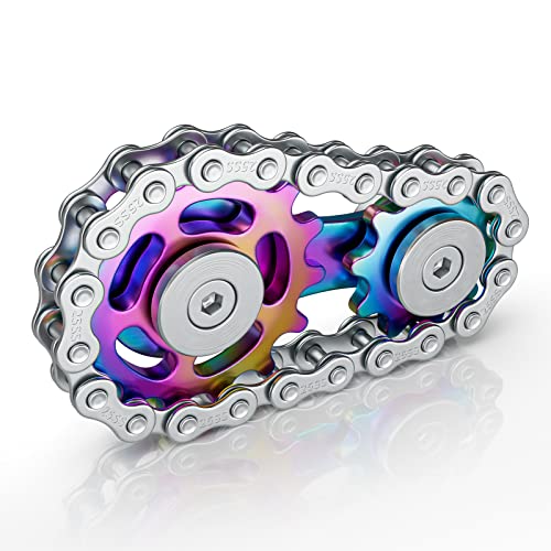 Coolden Fidget Spinner Metall Fahrradkette Fidget Toys für Erwachsene Kinder Coole Bike Chain Finger Spinner Mit 2 Edelstahl Gänge, Anti Stress ADHS Sprocket Spielzeug, Startseite Büro Deko Toys Bunt Coolden Fidget Spinner Metall Fahrradkette Fidget Toys für Erwachsene Kinder Coole Bike Chain Finger Spinner Mit 2 Edelstahl Gänge, Anti Stress ADHS Sprocket Spielzeug, Startseite Büro Deko Toys Bunt von Coolden