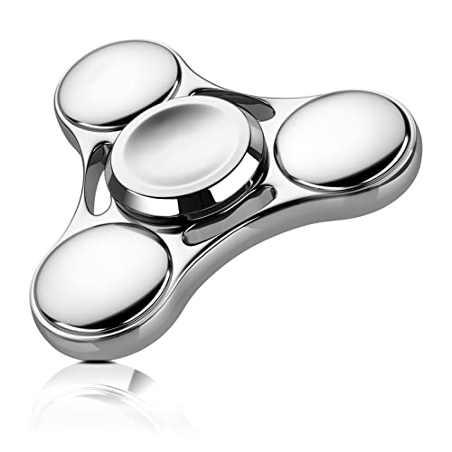 Coolden Fidget Spinner Metall Fidget Toys Hand Spinner EDC Edelstahl Lager 2-5 Min hochwertig Handkreisel Finger Spinner ADHS Anti Stress Spielzeug Tri-Spinner Fidget Toy für Erwachsene Kinder Silver von Coolden