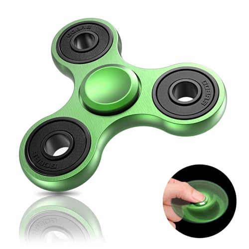 Coolden Fidget Spinner Metall Fidget Toys EDC Hand Spinner Hochwertig Schleuderzeit 2-5 Min Angst Anti Stress Spielzeug Geschenk für Kinder Erwachsene Edelstahl Finger Kreisel für Büro Schule Grün von Coolden