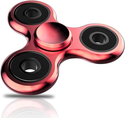Coolden Fidget Spinner Metall Fidget Toys EDC Hand Spinner Hochwertig Schleuderzeit 2-5 Min Angst Anti Stress Spielzeug Geschenk für Kinder Erwachsene Edelstahl Finger Kreisel für Büro Schule Rot von Coolden