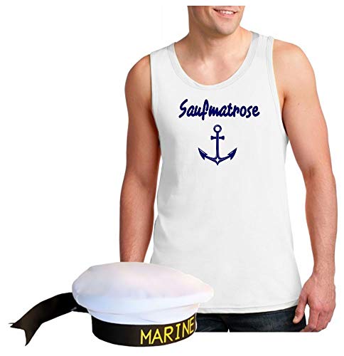 Coole-Fun-T-Shirts Matrosen Kostüm Set Saufmatrose t-Shirt + Matrosenmütze Weiß Gr.XL Coole-Fun-T-Shirts Matrosen Kostüm Set Saufmatrose t-Shirt + Matrosenmütze Weiß Gr.XL von Coole-Fun-T-Shirts