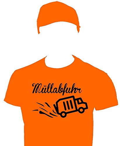 coole-fun-t-shirts Müllabfuhr Müllmann Kostüm Müllwagenfahrer Set T-Shirt Cap Orange Gr.104cm von coole-fun-t-shirts
