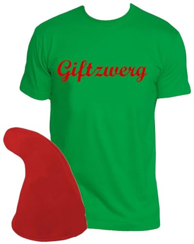 Coole-Fun-T-Shirts ZWERGEN Kostüm Giftzwerg Gruppenkostüm Zwergenmütze + Zwergenshirt GIFTZWERG Größe M von Coole-Fun-T-Shirts