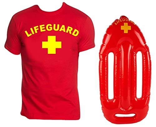 Lifeguard Schwimmboje Kostüm Rettungsschwimmer 2 teilig Set T-Shirt ROT Gr.5XL von Coole-Fun-T-Shirts