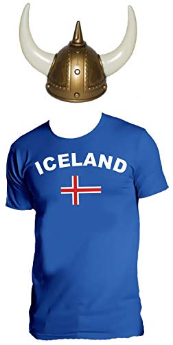 Wikinger Island Kostüm Set T-Shirt Blau Gr.M von Coole-Fun-T-Shirts