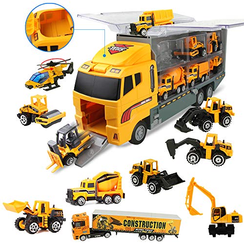Coolplay LKW Spielzeug Auto Set Autotransporter Spielzeug Baustelle Bagger Spielzeug ab 3 Jahre Junge von Coolplay