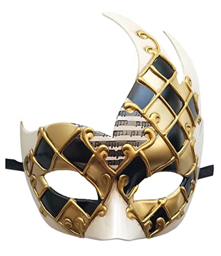 Coolwife Herren Maskerade Maske Vintage venezianisch kariert Musik Party Karneval - - Einheitsgröße von Coolwife