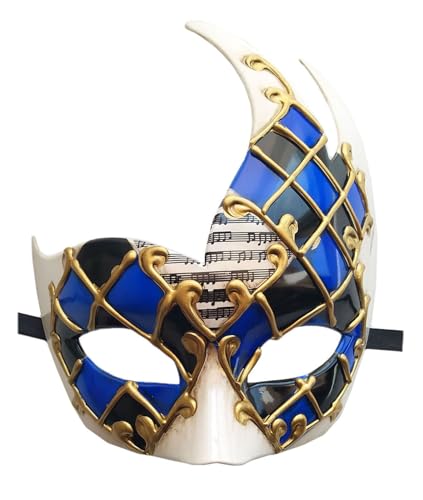 Coolwife Herren Maskerade Maske Vintage venezianisch kariert Musik Party Karneval - - Einheitsgröße von Coolwife