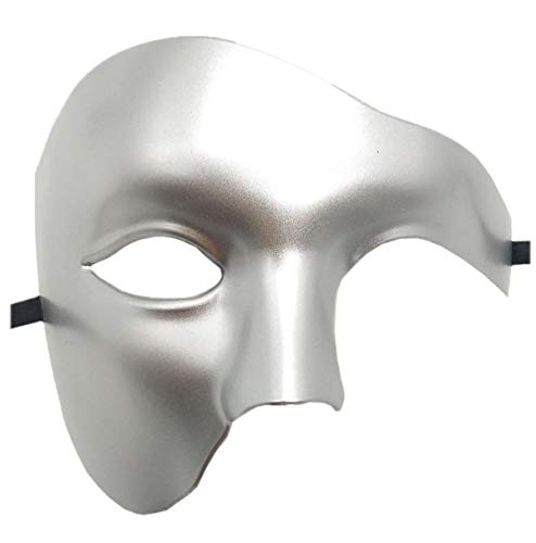 Coolwife Maskerade Maske Vintage Phantom Of The Opera One Eyed Half Face Kostüm (Silber) von Coolwife