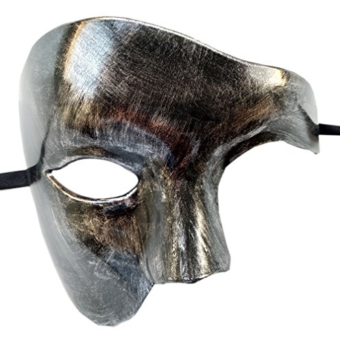 Coolwife Maskerade Maske Vintage Phantom der Oper ein Augen Half Face Kostüm (Silber Schwarz) von Coolwife