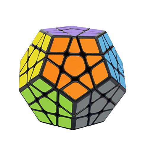 Coolzon Zauberwürfel Megaminx Speed Cube, Dodekaeder Magic Puzzle Cube Zauber Würfel PVC Aufkleber für Kinder und Erwachsene, Schwarz von Coolzon