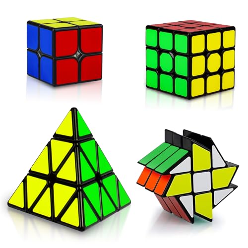 Coolzon Zauberwürfel Set, 4 Pack Speed Cube Kit mit 2x2x2 3x3x3 Pyramide Fenghuolun Magic Cube, PVC Aufkleber Premium - für Kinder Erwachsene Anfänger Coolzon Zauberwürfel Set, 4 Pack Speed Cube Kit mit 2x2x2 3x3x3 Pyramide Fenghuolun Magic Cube, PVC Aufkleber Premium - für Kinder Erwachsene Anfänger von Coolzon
