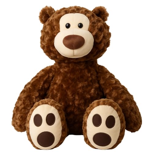 Beschwerungskuscheltier 2Kg - Beschwertes Plüschtier - Bobby Bär - Weighted Stuffed Animal - Sensorisches Spielzeug - Für Kinder Und Erwachsene - 1.8KG - Braun - Mit Canvas Aufbewahrungstasche von Coopley