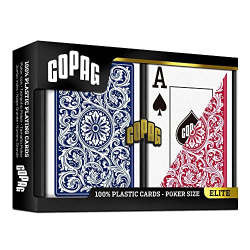 Copag 1546 100% Plastic Poker Playing Cards, Jumbo Index Red & Blue Backs Twin Pack von Copag