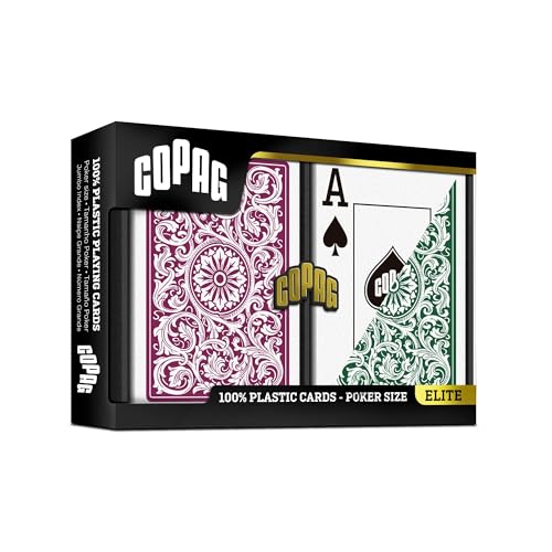 Copag Elite - Jumbo Face - 2 Index - Green/Burgundy Double-Deck von Copag