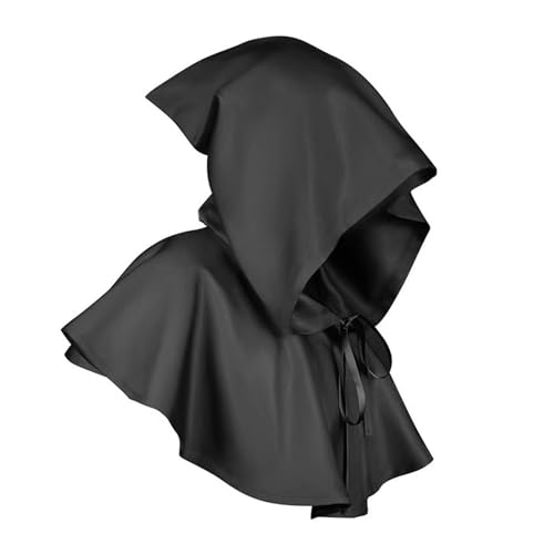 Mittelalterlicher Cowl-Hut Kurzer Kapuzenmantel Gothic Halbumhang Poncho Cosplay Kostüm Todesmantel Halloween Umhang Zauberer Umhang mit Hut Schwarzer Umhang Zauberer Cosplay Kostüm für Männer Frauen Mittelalterlicher Cowl-Hut Kurzer Kapuzenmantel Gothic Halbumhang Poncho Cosplay Kostüm Todesmantel Halloween Umhang Zauberer Umhang mit Hut Schwarzer Umhang Zauberer Cosplay Kostüm für Männer Frauen von Copbopwn