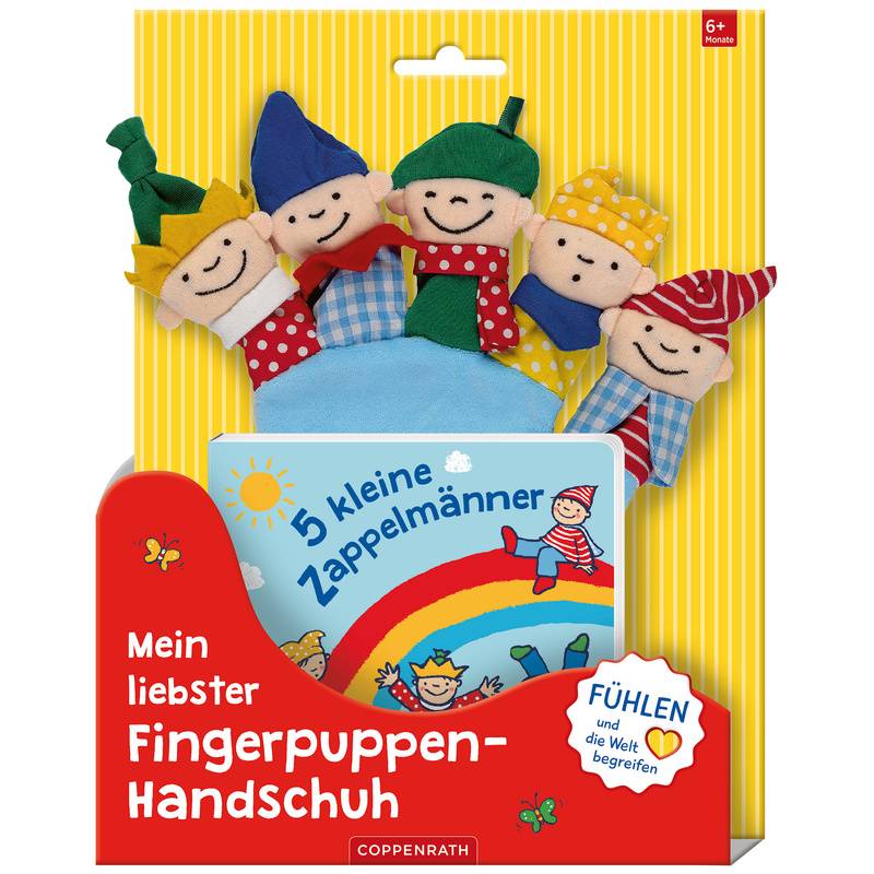 Fingerpuppen-Handschuh 5 KLEINE ZAPPELMÄNNER von Tartuffoli