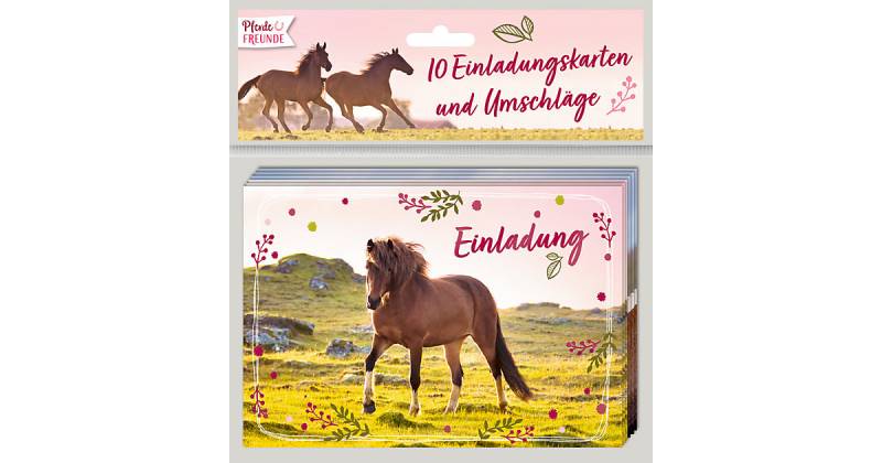 Einladungskarten Pferdefreunde, 10 Stück inkl. Umschlag bunt von Coppenrath Verlag