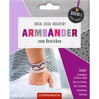 COPPENRATH 0094920 Armbänder zum Besticken: Glitzer-Optik silber (100% selbst gemacht) von Coppenrath