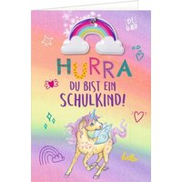 COPPENRATH 95479 Grußkarte - Hurra, du bist ein Schulkind! (Einhorn-Paradies) von Coppenrath