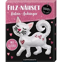 COPPENRATH 95587 Filz-Nähset: Katzen-Anhänger (weiß) - 100% selbst gemacht von Coppenrath