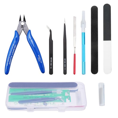 Coptiner 9 STÜCKE Gundam Model Tools Kit, Modell Basic Tools Craft Set fürGundam Car Basic Modellbau Reparaturen und Fixierung von Coptiner