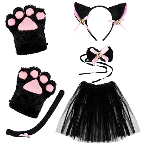 Coptiner Katze Cosplay Set,Cosplay Kostüm, Katzenohren Stirnband Kätzchen Schwanz Ohren Kragen Pfoten Handschuhe, Halloween Weihnachten Kostüm Party Dekoration Set für Kinder Frauen Mädchen Coptiner Katze Cosplay Set,Cosplay Kostüm, Katzenohren Stirnband Kätzchen Schwanz Ohren Kragen Pfoten Handschuhe, Halloween Weihnachten Kostüm Party Dekoration Set für Kinder Frauen Mädchen von Coptiner
