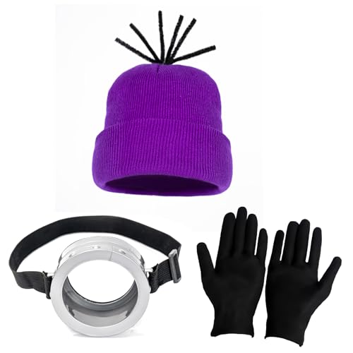 Coraline Modische Beanie-Mütze, Ein-Auge, Steam, Vintage-Brille, schwarze Handschuhe, Cosplay-Zubehör, 3 Stück Coraline Modische Beanie-Mütze, Ein-Auge, Steam, Vintage-Brille, schwarze Handschuhe, Cosplay-Zubehör, 3 Stück von Coraline