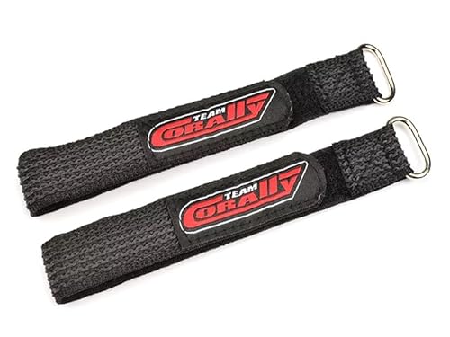 Corally Team Pro Battery Straps - 250x20mm Metal Buckle - Silicone Anti-Slip Strings - Black Corally Team Pro Battery Straps - 250x20mm Metal Buckle - Silicone Anti-Slip Strings - Black von Corally