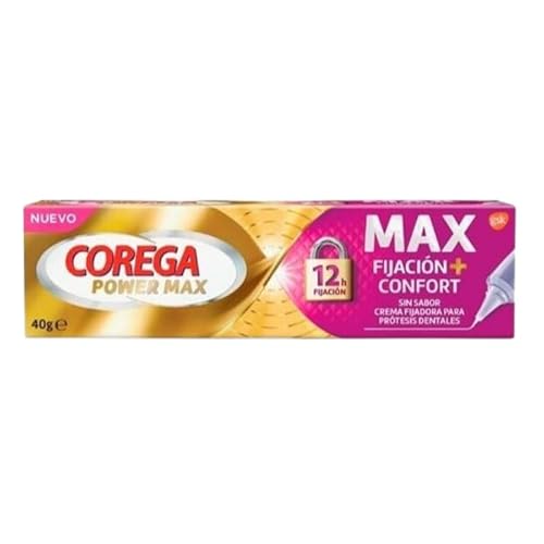 Corega Max Halt und Komfort, Fixiercreme für Zahnprothesen, geschmacksneutral, für Halt und Komfort, 40 g von Corega