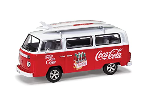 Corgi CC02746 Coca-Cola Volkswagen Campervan Typ 2 (T2) Erkerfenster – Surf Van Druckgussmodell von Corgi