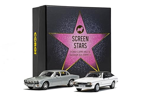 Corgi CC91992 Screen Stars – Ford Capri Mk2 2.0S Diamond White, Jaguar XJ6 Serie 2 Silber Druckguss-Modell Corgi CC91992 Screen Stars – Ford Capri Mk2 2.0S Diamond White, Jaguar XJ6 Serie 2 Silber Druckguss-Modell von Corgi