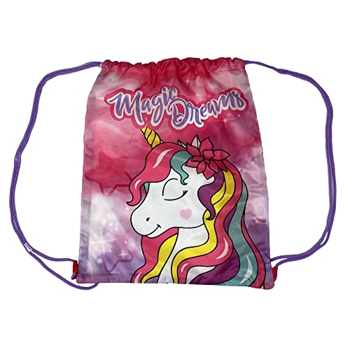 Unicorn Bag, Drawstring Closure for Children, Bag, Backpack, Leisure, School, Gym, 38 x 29 cm, Fuchsia - X04272MC Unicorn Bag, Drawstring Closure for Children, Bag, Backpack, Leisure, School, Gym, 38 x 29 cm, Fuchsia - X04272MC von Coriex