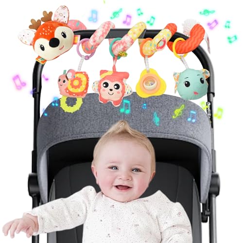 Coriver Baby Kinderwagen Spielzeug, Spiral Kinderwagen Hängespielzeug mit Spieluhr, Plüsch Aktivität Kinderwagen Spielzeug für Autositz Mobile Krippe, Neugeborene Sensorisches für ab 0-12 Monaten Coriver Baby Kinderwagen Spielzeug, Spiral Kinderwagen Hängespielzeug mit Spieluhr, Plüsch Aktivität Kinderwagen Spielzeug für Autositz Mobile Krippe, Neugeborene Sensorisches für ab 0-12 Monaten von Coriver