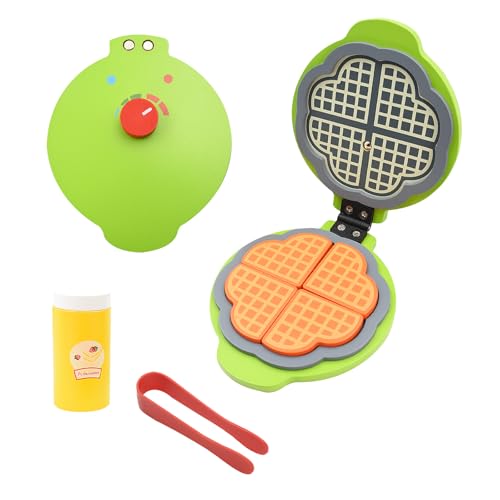 Coriver Kinderküche Zubehör Holz, Waffeleisen Backset, Küche Zubehör für Kinder, Waffeleisen Rollenspielzeug für Mädchen Jungen 3+ Jahre Alt von Coriver