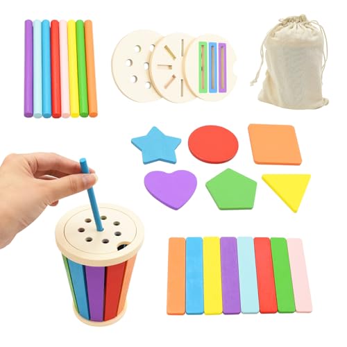 Coriver Montessori-Spielzeug für 1+ Jahr alt, hölzerne Farbe sortieren Spielzeug für Kleinkinder, Sorter Feinmotorik pädagogische Lernspiel, Sortieren sensorische Geschenke für Jungen Mädchen Coriver Montessori-Spielzeug für 1+ Jahr alt, hölzerne Farbe sortieren Spielzeug für Kleinkinder, Sorter Feinmotorik pädagogische Lernspiel, Sortieren sensorische Geschenke für Jungen Mädchen von Coriver