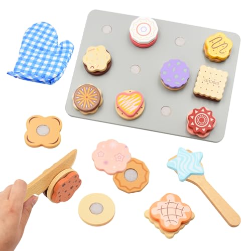 Coriver hölzerne Lebensmittel für Spielküche, Backen Kekse Spielen Lebensmittel, Pretend Play Food Set, Dessert Kekse Spielzeug Küche Zubehör, Rollenspiel Spielzeug Geburtstagsgeschenk für 3+ Coriver hölzerne Lebensmittel für Spielküche, Backen Kekse Spielen Lebensmittel, Pretend Play Food Set, Dessert Kekse Spielzeug Küche Zubehör, Rollenspiel Spielzeug Geburtstagsgeschenk für 3+ von Coriver