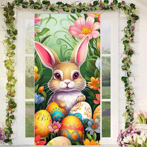 Osterhasen-Türabdeckung Happy Easter Türdekorationen Häschen Banner Ostern Frühling Großer Stoff Ostern Türabdeckung Hintergrund für Ostern Party Photo Booth Hintergrund Favor Supplies Osterhasen-Türabdeckung Happy Easter Türdekorationen Häschen Banner Ostern Frühling Großer Stoff Ostern Türabdeckung Hintergrund für Ostern Party Photo Booth Hintergrund Favor Supplies von Corlidea