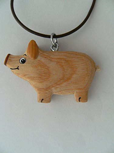 Cornelissen Kette mit Schwein Anhänger aus Holz, Kettenlänge 70 cm, Lederband ohne Verschluß, Unisex, Kind, Braun, Holz, Tier, Ferkel Cornelissen Kette mit Schwein Anhänger aus Holz, Kettenlänge 70 cm, Lederband ohne Verschluß, Unisex, Kind, Braun, Holz, Tier, Ferkel von Cornelissen