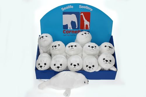 Cornelißen Kuscheltier Sattelrobbe Robbe Seehund Länge 22 cm weiß 1017011 von Cornelißen