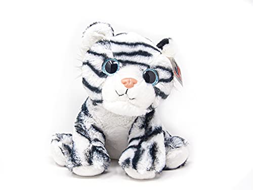 Cornelißen Kuscheltier - weißer Tiger sitzend mit Glubschaugen - 25 cm von Cornelißen