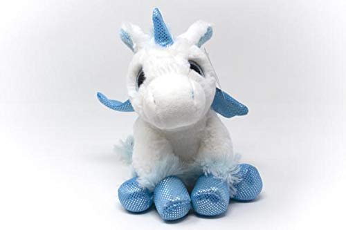 Kuscheltier - Einhorn - weiß/blau sitzend - 20 cm von Cornelißen