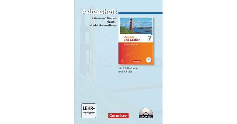 Buch - Zahlen und Größen, Nordrhein-Westfalen (Ausgabe 2013): 7. Schuljahr, Arbeitsheft mit CD-ROM von Cornelsen Verlag
