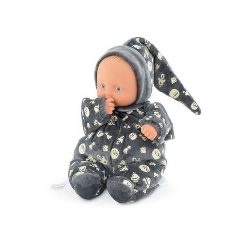 Corolle 9000020120 - Mon Doudou Babipouce Glow in The Dark, leuchtet im Dunkeln, extra weiche Schmusepuppe mit Vanilleduft, waschbar, 28cm, Behält den Daumen im Mund von Corolle