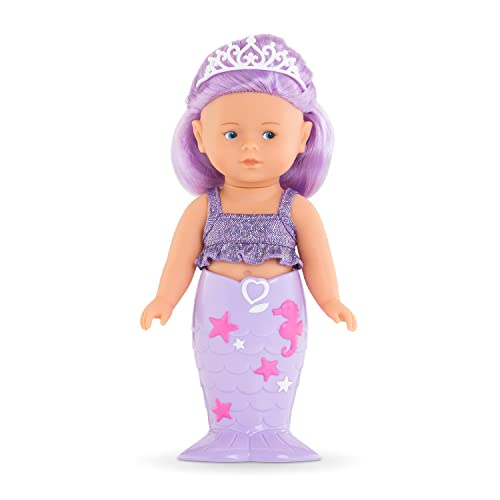 Corolle 9000240070 - Mini Meerjungfrau Naya, Vollvinylpuppe mit halblangem Haar, Meerjungfrauflosse abnehmbar, 20cm Spielpuppe mit Vanilleduft, ab 3 Jahren von Corolle