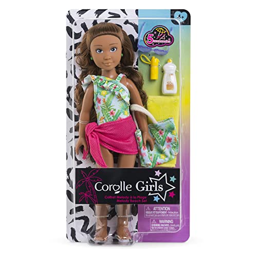 Corolle Girls Melody Beach Set, Ankleidepuppe im süßen Beach Outfit und 5 Teile, Vanilleduft, 28cm, ab 4 Jahre Corolle Girls Melody Beach Set, Ankleidepuppe im süßen Beach Outfit und 5 Teile, Vanilleduft, 28cm, ab 4 Jahre von Corolle