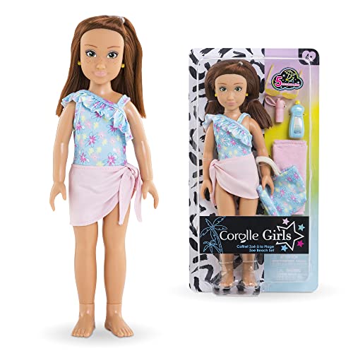 Corolle Girls Zoe Beach Set, Ankleidepuppe im süßen Beach Outfit und 5 Teile, Vanilleduft, 28cm, ab 4 Jahre Corolle Girls Zoe Beach Set, Ankleidepuppe im süßen Beach Outfit und 5 Teile, Vanilleduft, 28cm, ab 4 Jahre von Corolle