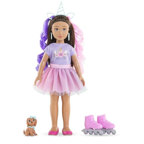 Corolle Girls Luna Einhorn Set, Ankleidepuppe mit Hund, Unicorn-Haarreif, Ohrringe und extra Inlineskates, Vanilleduft, 28cm, ab 4 Jahren Corolle Girls Luna Einhorn Set, Ankleidepuppe mit Hund, Unicorn-Haarreif, Ohrringe und extra Inlineskates, Vanilleduft, 28cm, ab 4 Jahren von Corolle