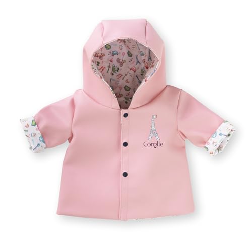 Mon Premier Poupon Regenmantel, Paris, 2in1-Wendemantel, Wochenend in Paris Design, für alle 30cm Babypuppen, ab 18 Monaten von Corolle