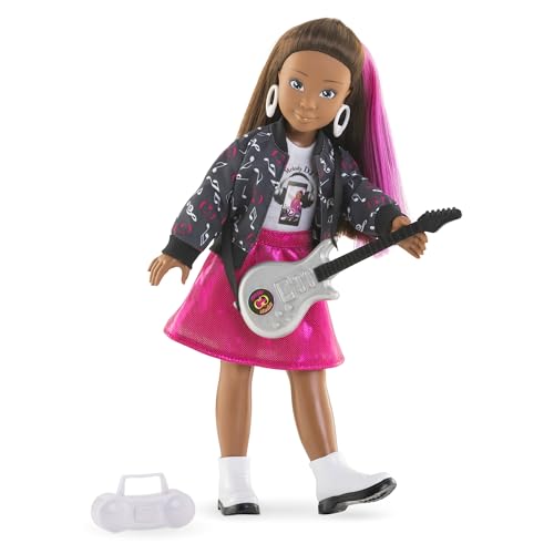 Corolle Girls Melody Musikstudio Set, Ankleidepuppe mit Pinker Strähne im Rockstaroutfit, 4-TLG. Zubehör, Vanilleduft, 28cm, ab 4 Jahre Corolle Girls Melody Musikstudio Set, Ankleidepuppe mit Pinker Strähne im Rockstaroutfit, 4-TLG. Zubehör, Vanilleduft, 28cm, ab 4 Jahre von Corolle